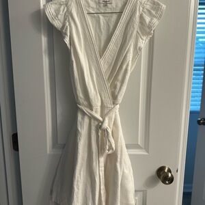 Madewell White Wrap Mini Dress